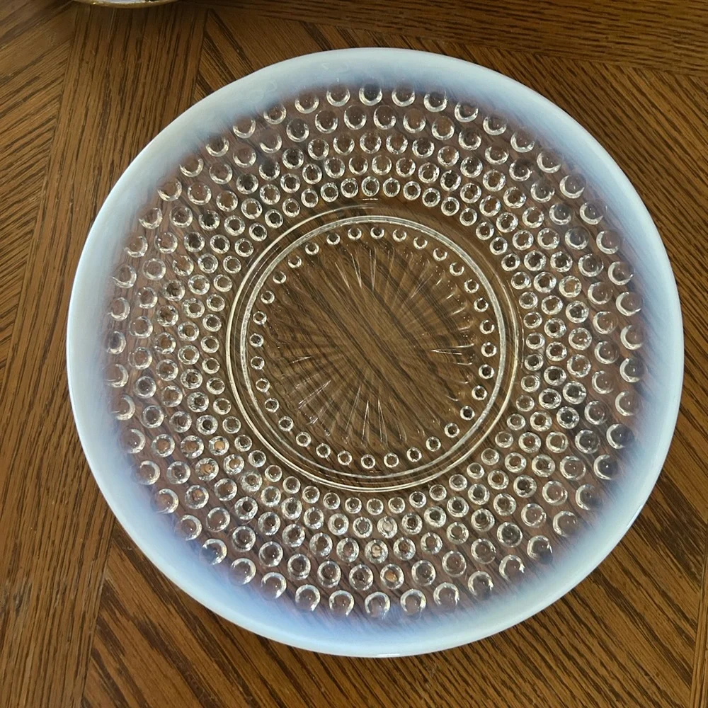 Vintage Anchor Hocking Moonstone Hobnail Plate